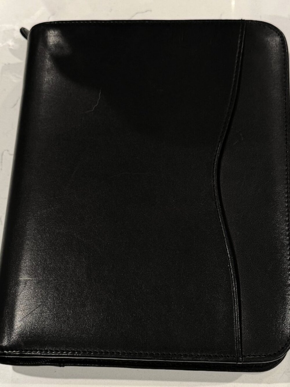 Day-Timer Black Leather Zippered Desk Binder Organizer – 7-Ring Planner